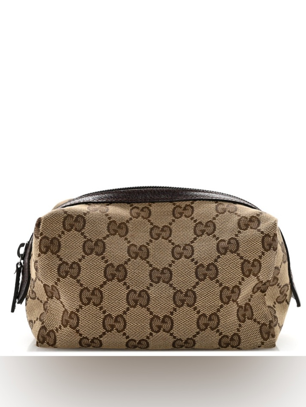Gucci Vintage GG Monogram Canvas Cosmetic Pouch Brown